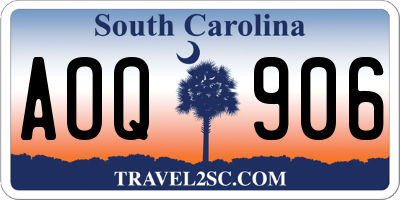 SC license plate AOQ906
