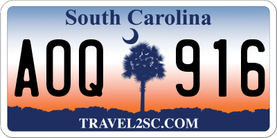 SC license plate AOQ916