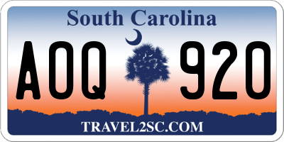 SC license plate AOQ920