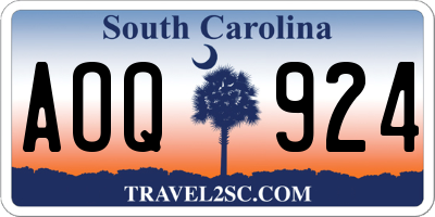 SC license plate AOQ924