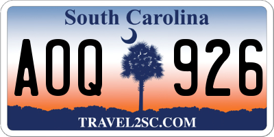 SC license plate AOQ926