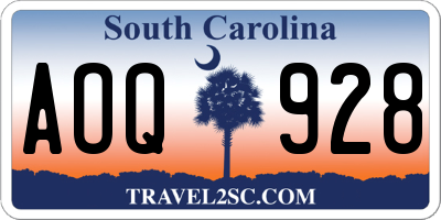 SC license plate AOQ928
