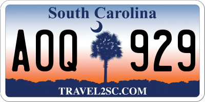 SC license plate AOQ929