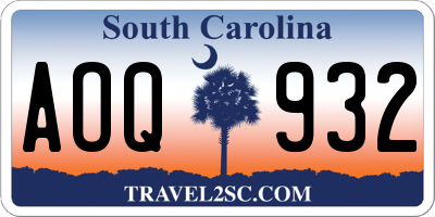 SC license plate AOQ932