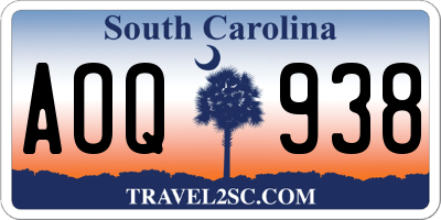 SC license plate AOQ938