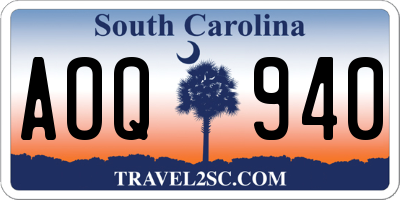 SC license plate AOQ940