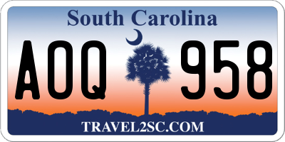 SC license plate AOQ958