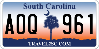 SC license plate AOQ961