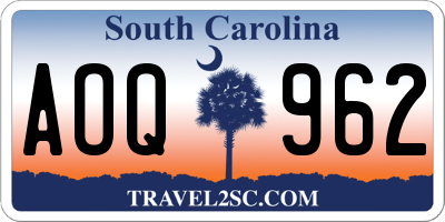 SC license plate AOQ962