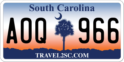 SC license plate AOQ966