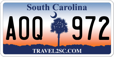 SC license plate AOQ972