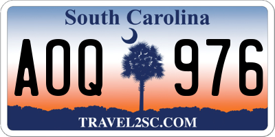 SC license plate AOQ976