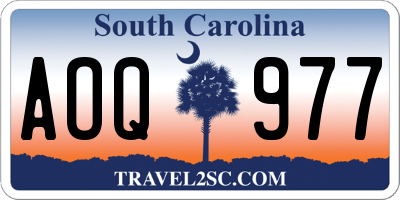 SC license plate AOQ977