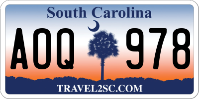 SC license plate AOQ978