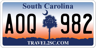 SC license plate AOQ982