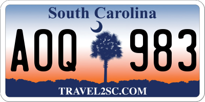 SC license plate AOQ983