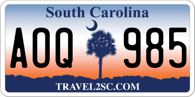 SC license plate AOQ985