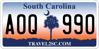 SC license plate AOQ990