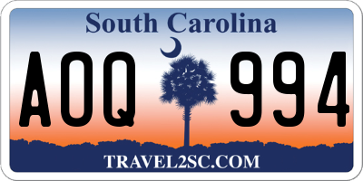 SC license plate AOQ994