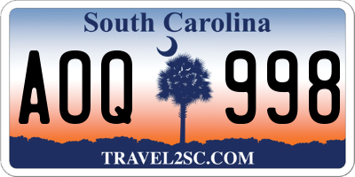SC license plate AOQ998