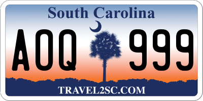 SC license plate AOQ999