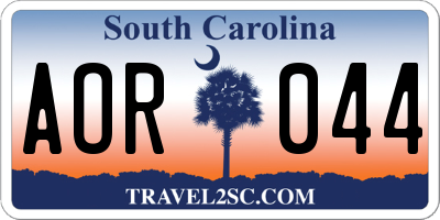 SC license plate AOR044