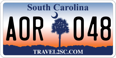 SC license plate AOR048