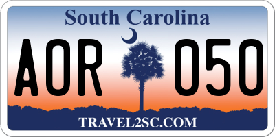 SC license plate AOR050