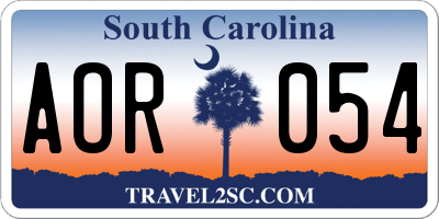 SC license plate AOR054