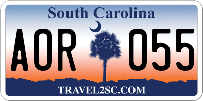 SC license plate AOR055