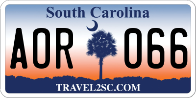SC license plate AOR066