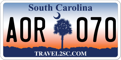 SC license plate AOR070