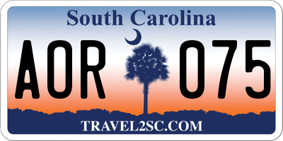 SC license plate AOR075