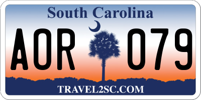 SC license plate AOR079