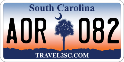 SC license plate AOR082