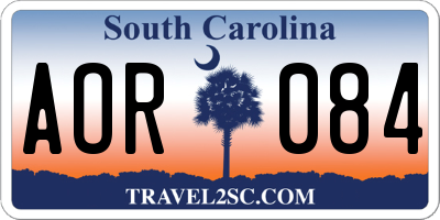 SC license plate AOR084
