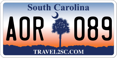 SC license plate AOR089