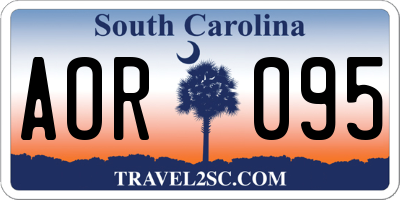 SC license plate AOR095