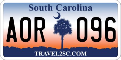 SC license plate AOR096