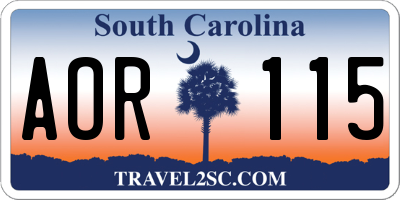 SC license plate AOR115