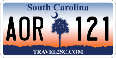 SC license plate AOR121
