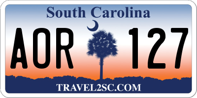SC license plate AOR127