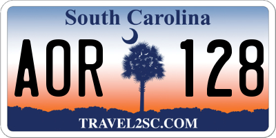 SC license plate AOR128