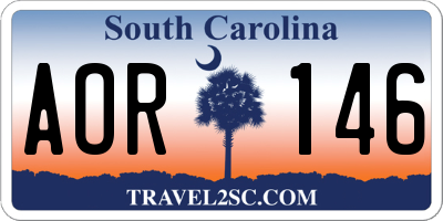 SC license plate AOR146