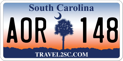 SC license plate AOR148