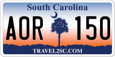 SC license plate AOR150