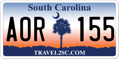 SC license plate AOR155
