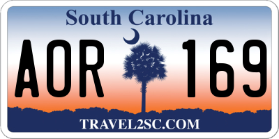 SC license plate AOR169