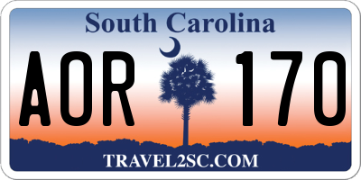 SC license plate AOR170