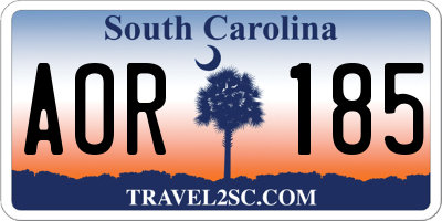 SC license plate AOR185